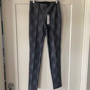Tahari Diamond Pattern Grey Slim Dress Pants Sz XS